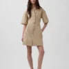 Vestido camisero mini de popelín