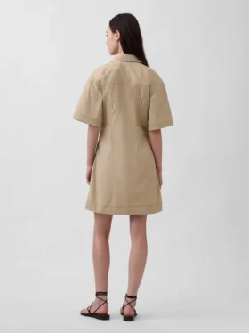 Vestido camisero mini de popelín