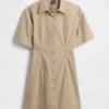 Vestido camisero mini de popelín