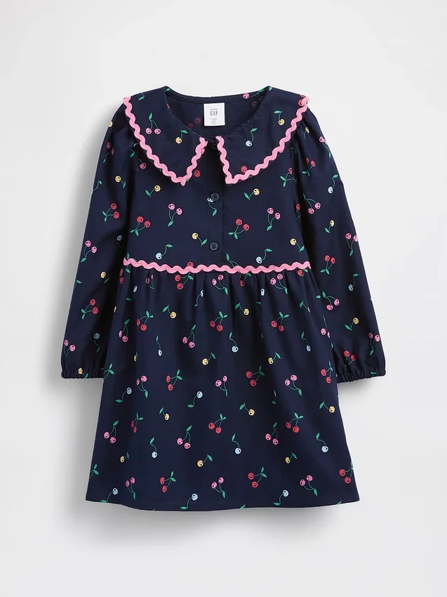 Vestido con cuello para bebés y niños pequeños