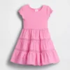 Vestido con volantes y ribete de encaje para bebés y niños pequeños