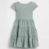 Vestido con volantes y ribete de encaje para bebés y niños pequeños