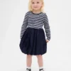 Vestido de burbujas de materiales mixtos para bebés y niños pequeños