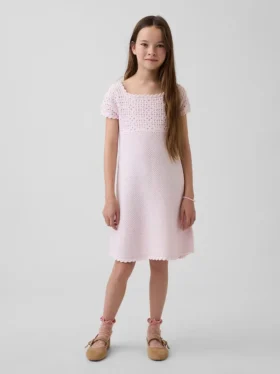 Vestido de jerséu de ganchillo para niños