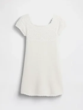Vestido de jerséu de ganchillo para niños