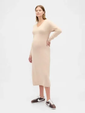 Vestido de jerséu premamá CashSoft con cuello en V