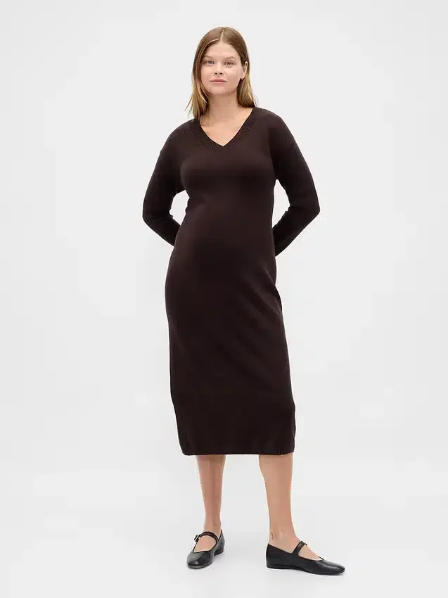 Vestido de jerséu premamá CashSoft con cuello en V
