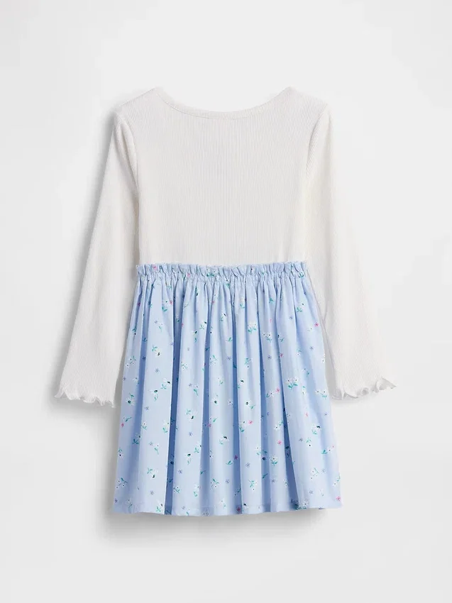 Vestido de mezcla de telas para bebés y niños pequeños