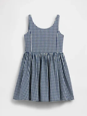 Vestido de mezclilla a cuadros para niños