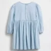 Vestido de mezclilla con volantes y corazón para bebés y niños pequeños