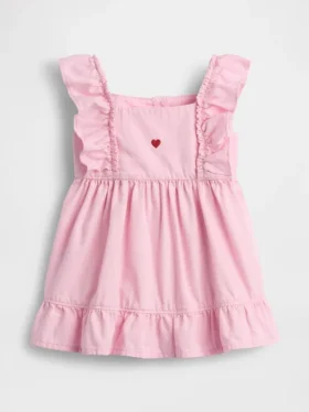 Vestido de mezclilla para bebé con corazón