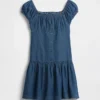 Vestido de mezclilla para niños con cintura baja