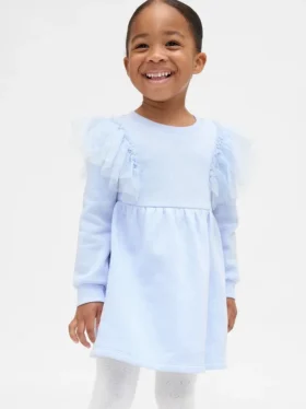 Vestido de sudadera de tul para bebés y niños pequeños