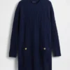 Vestido de suéter mini de punto trenzado CashSoft