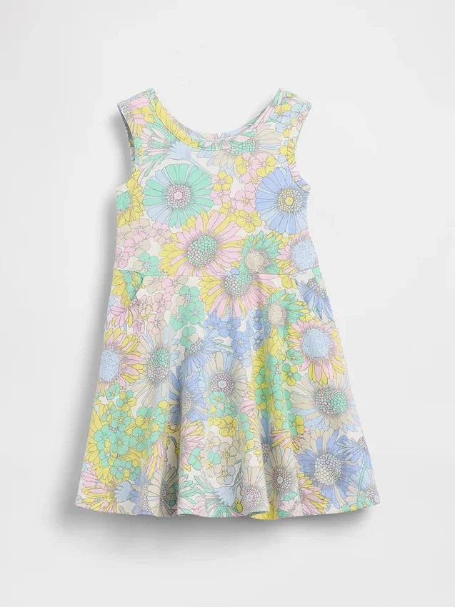 Vestido de tirantes con vuelo para bebés y niños, combinable