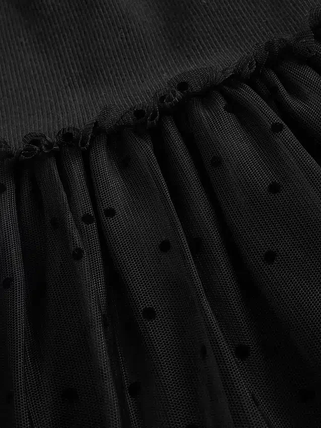 Vestido de tul con mezcla de materiales para bebés y niños pequeños