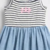 Vestido delantal de materiales mixtos para bebés y niños