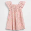 Vestido floral con mangas con volantes para bebés y niños