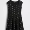 Vestido infantil de jersey con cuello cuadrado