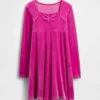 Vestido infantil de terciopelo con corte imperio