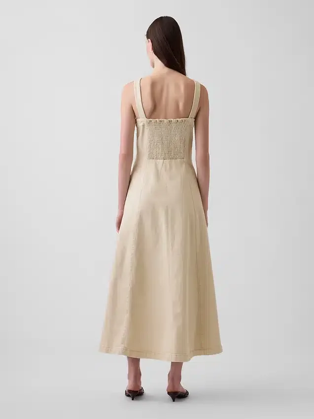 Vestido largo con cuello redondo
