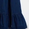 Vestido largo con mangas abullonadas bordadas