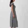 Vestido largo de cintura baja en mezcla de lino