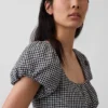 Vestido largo de cintura baja en mezcla de lino