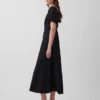 Vestido largo de cintura imperio en mezcla de lino
