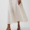 Vestido largo de cintura imperio en mezcla de lino