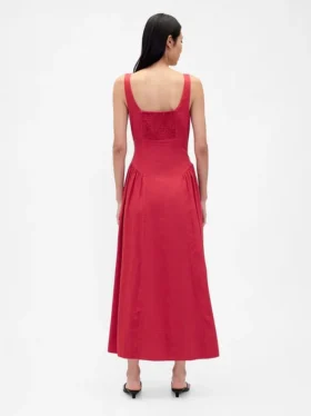 Vestido largo fruncido
