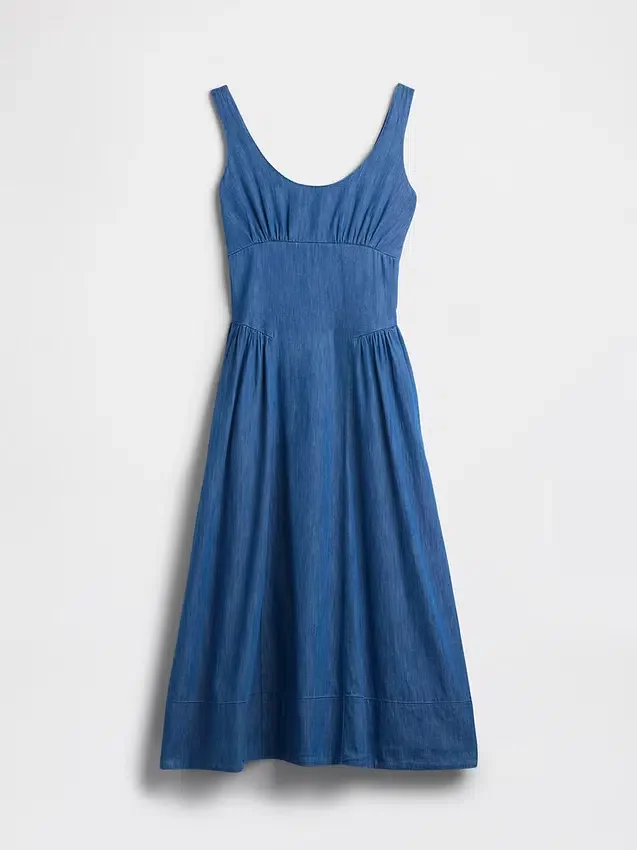 Vestido largo fruncido