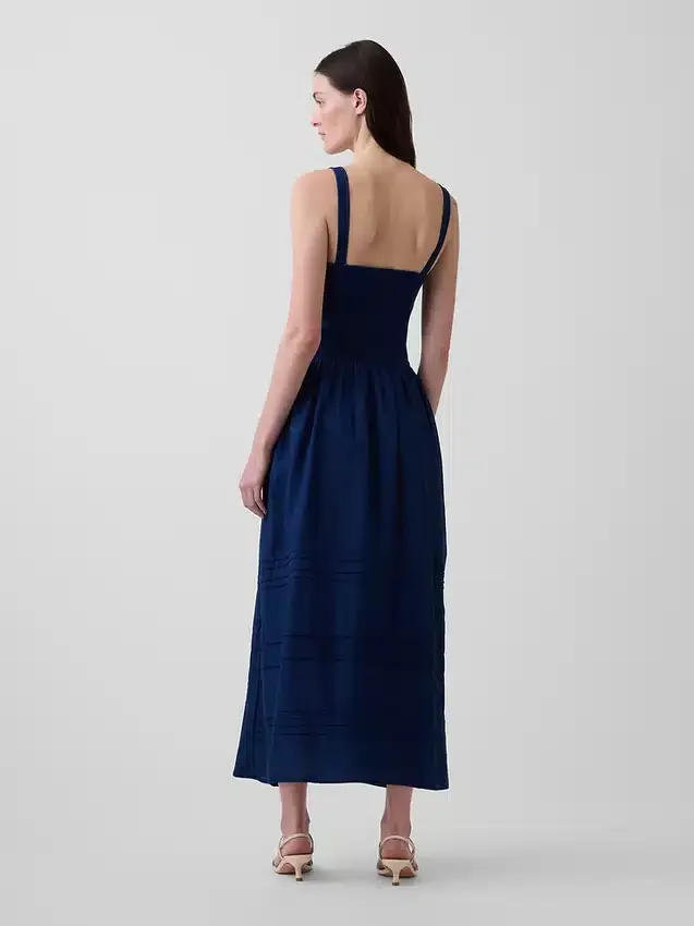 Vestido largo tipo corsé con cordones
