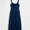 Vestido largo tipo corsé con cordones