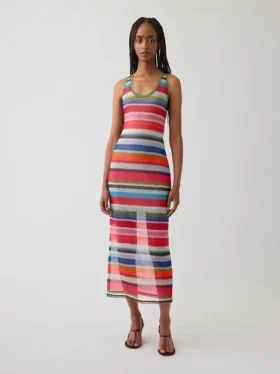 Vestido largo transparente con rayas alegres de Gapstudio