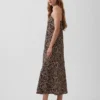 Vestido lencero midi con estampado de cebra