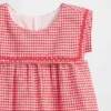 Vestido marinero de lino y algodón con estampado de cuadros vichy para bebés y niños pequeños