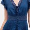 Vestido midi con ribete de encaje