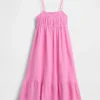 Vestido midi de gasa de algodón para niñas