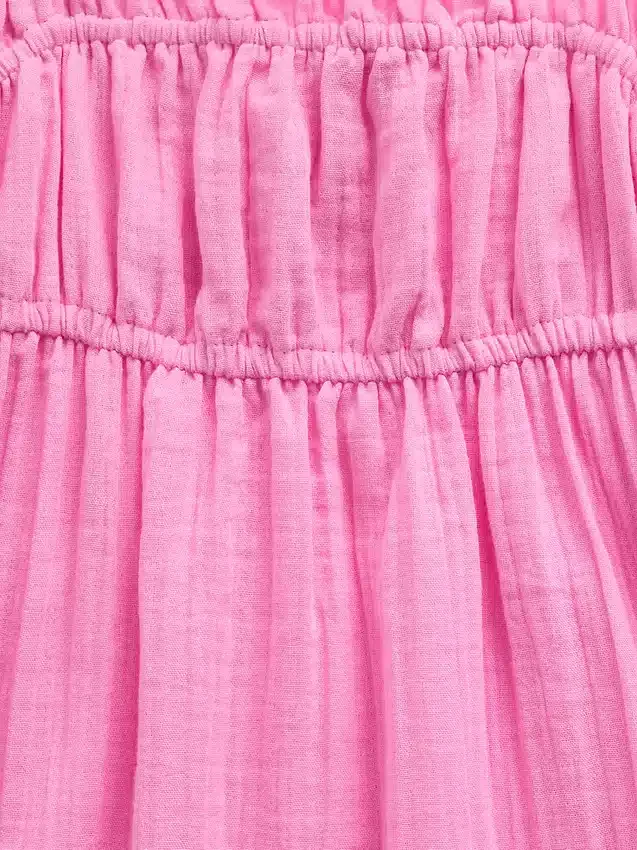 Vestido midi de gasa de algodón para niñas