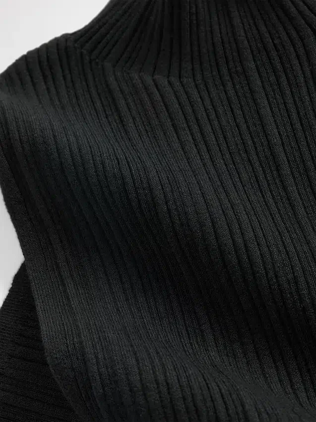 Vestido midi de jerséu acanalado