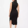 Vestido midi de jerséu acanalado
