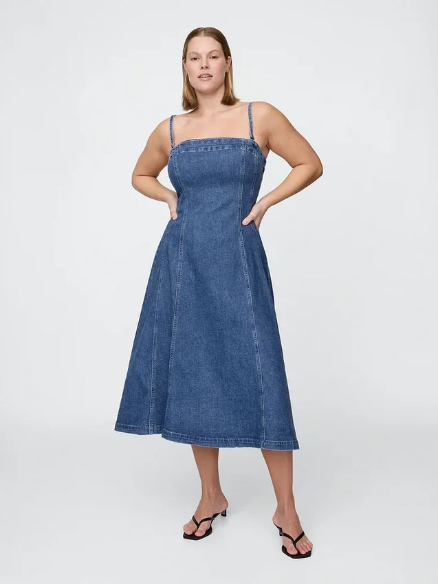 Vestido midi de mezclilla