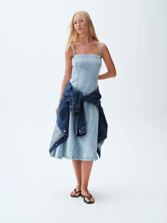 Vestido midi de mezclilla