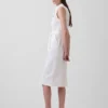 Vestido midi de mezclilla con cinturón para atar