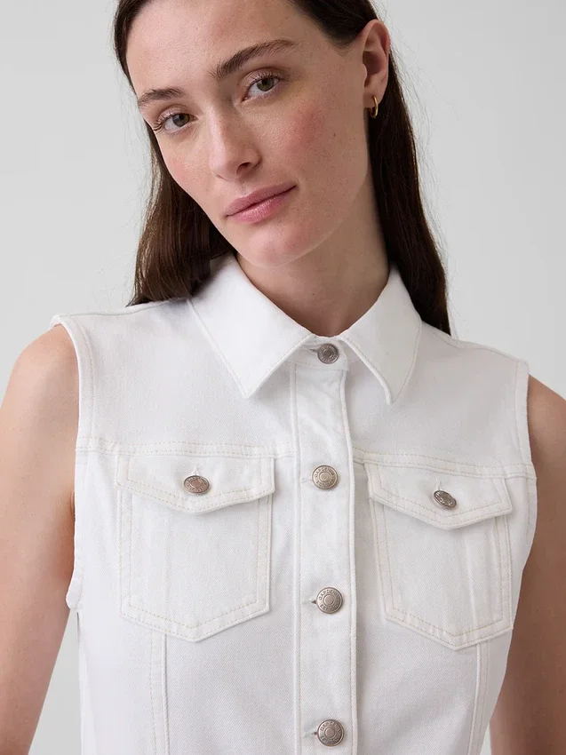 Vestido midi de mezclilla con cinturón para atar