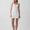 Vestido mini con paneles de mezclilla