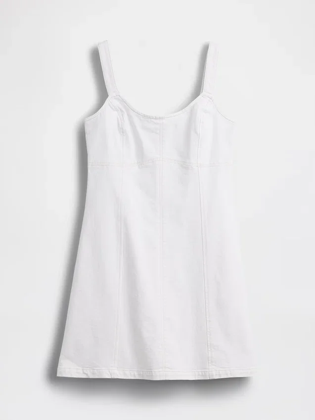 Vestido mini con paneles de mezclilla