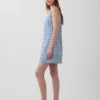 Vestido mini recto de mezclilla a cuadros