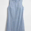 Vestido mini recto de mezclilla a cuadros